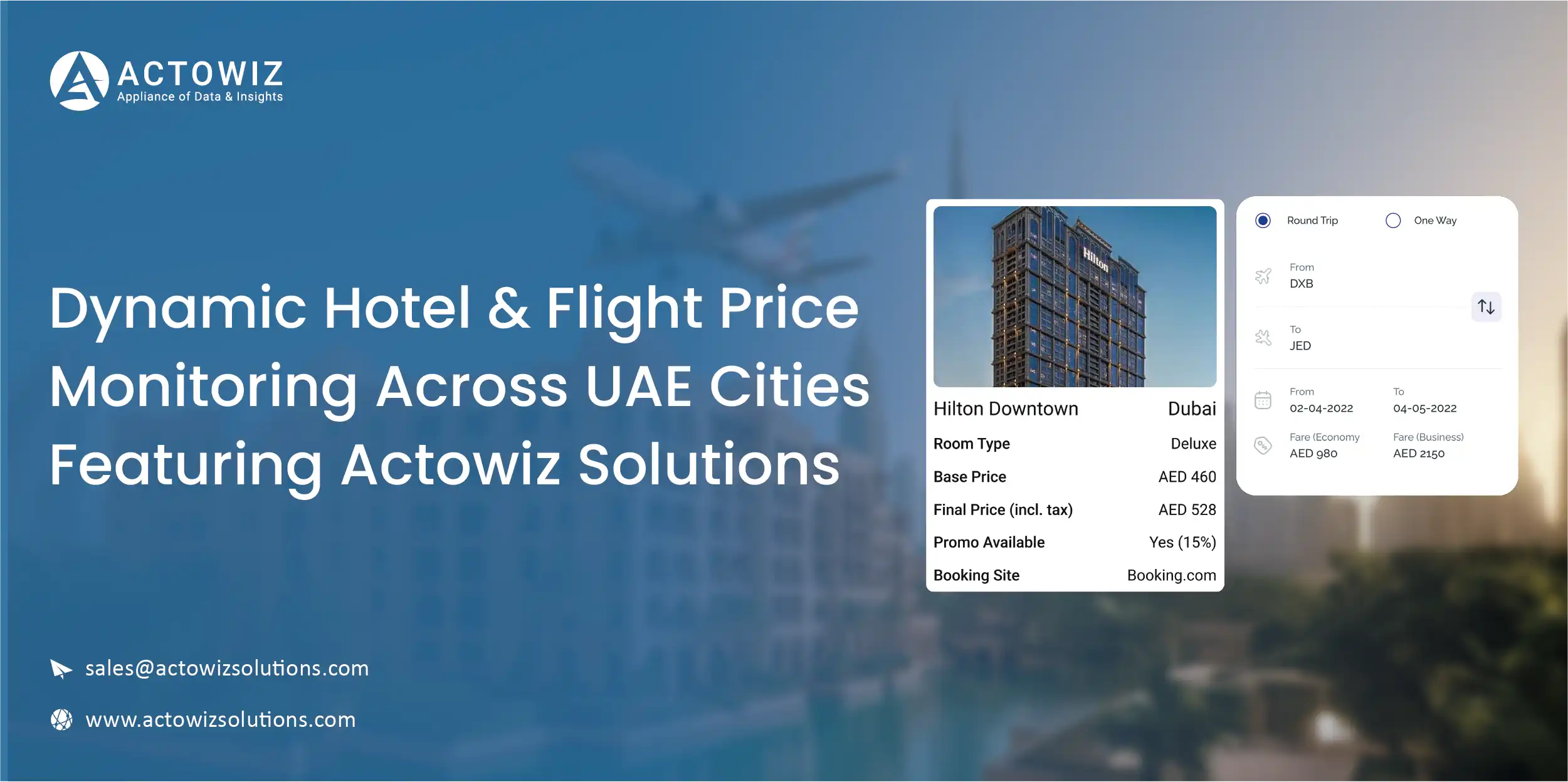 Dynamic Hotel & Flight Price Monitoring Across UAE Cities Featuring Actowiz Solutions